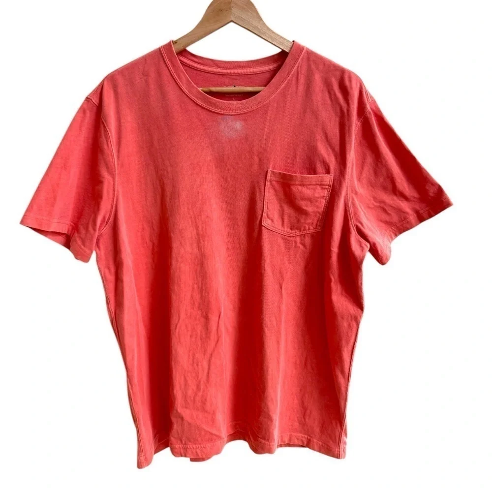 J Crew Orange Vintage Short Sleeve Crew Neck Mens Size L  Cotton T Shirt